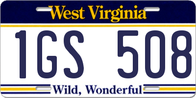 WV license plate 1GS508