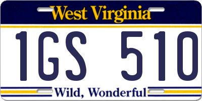 WV license plate 1GS510