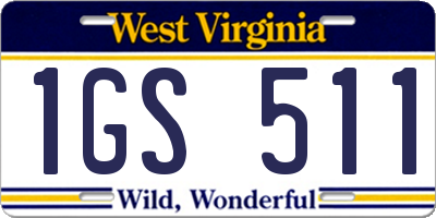 WV license plate 1GS511