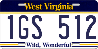 WV license plate 1GS512