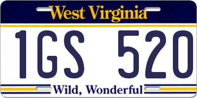 WV license plate 1GS520