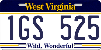 WV license plate 1GS525