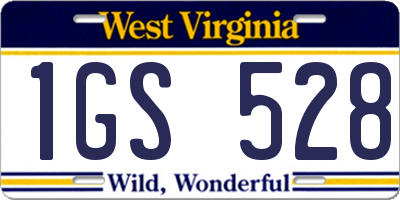 WV license plate 1GS528