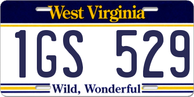 WV license plate 1GS529