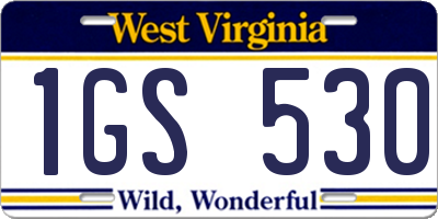 WV license plate 1GS530