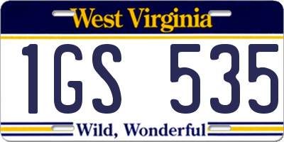 WV license plate 1GS535