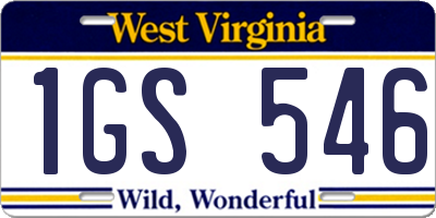 WV license plate 1GS546