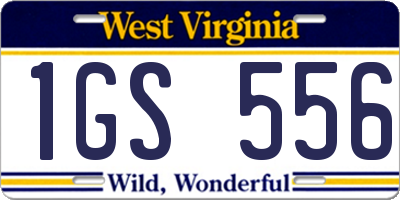 WV license plate 1GS556