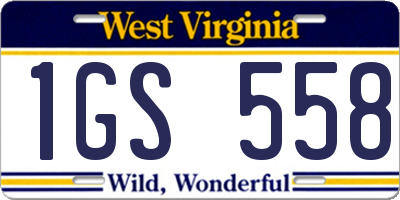 WV license plate 1GS558