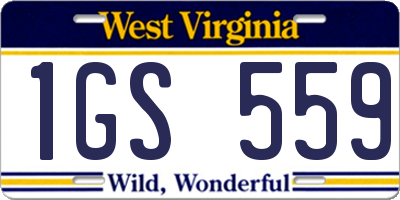 WV license plate 1GS559