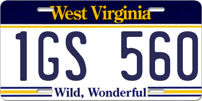 WV license plate 1GS560
