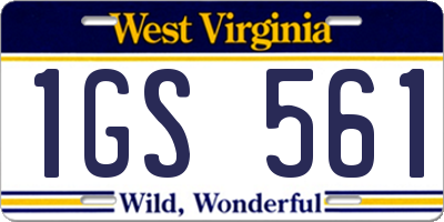 WV license plate 1GS561
