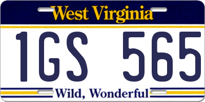 WV license plate 1GS565