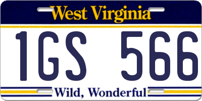 WV license plate 1GS566