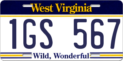 WV license plate 1GS567