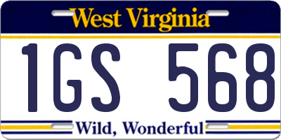 WV license plate 1GS568
