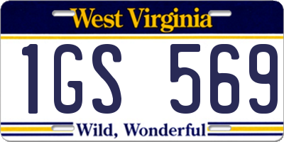 WV license plate 1GS569