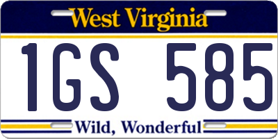 WV license plate 1GS585