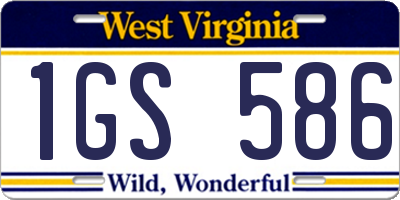 WV license plate 1GS586