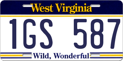 WV license plate 1GS587