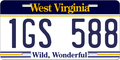 WV license plate 1GS588