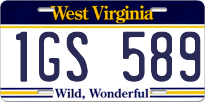 WV license plate 1GS589