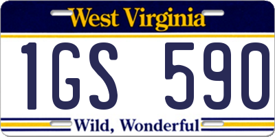 WV license plate 1GS590