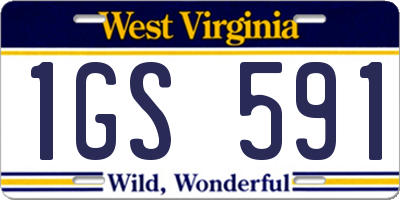 WV license plate 1GS591