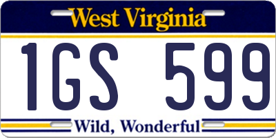 WV license plate 1GS599
