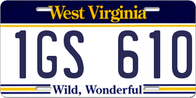 WV license plate 1GS610