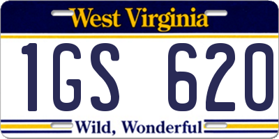 WV license plate 1GS620