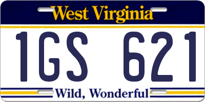 WV license plate 1GS621