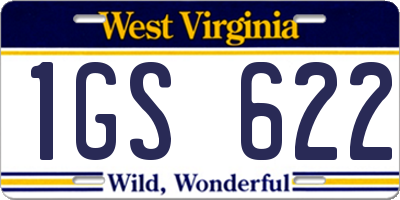 WV license plate 1GS622