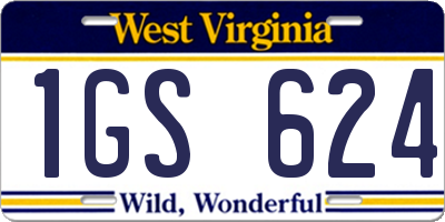 WV license plate 1GS624