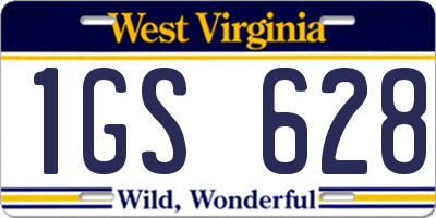 WV license plate 1GS628