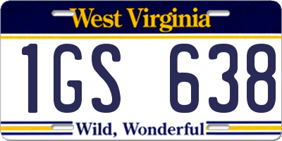 WV license plate 1GS638