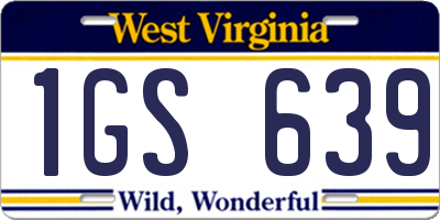 WV license plate 1GS639