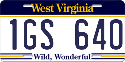 WV license plate 1GS640