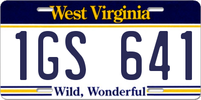 WV license plate 1GS641