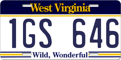 WV license plate 1GS646