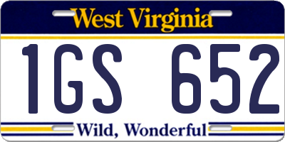 WV license plate 1GS652