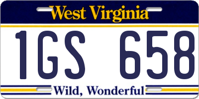 WV license plate 1GS658