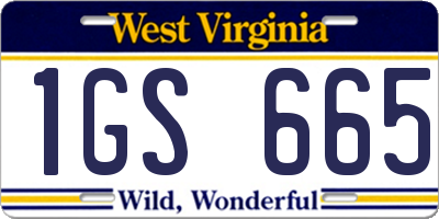 WV license plate 1GS665