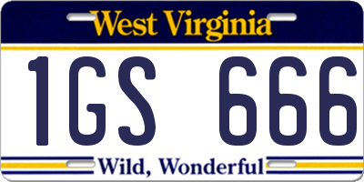 WV license plate 1GS666