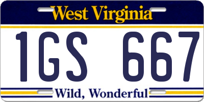 WV license plate 1GS667