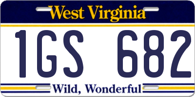 WV license plate 1GS682