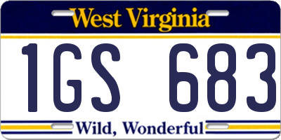 WV license plate 1GS683