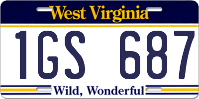 WV license plate 1GS687