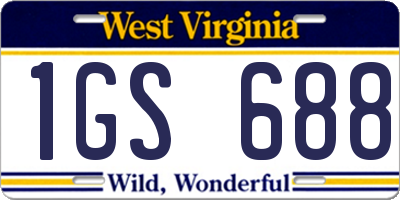 WV license plate 1GS688