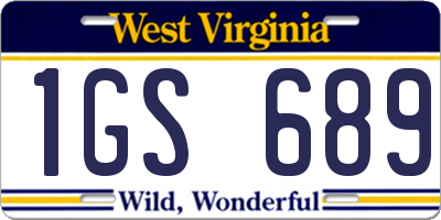 WV license plate 1GS689